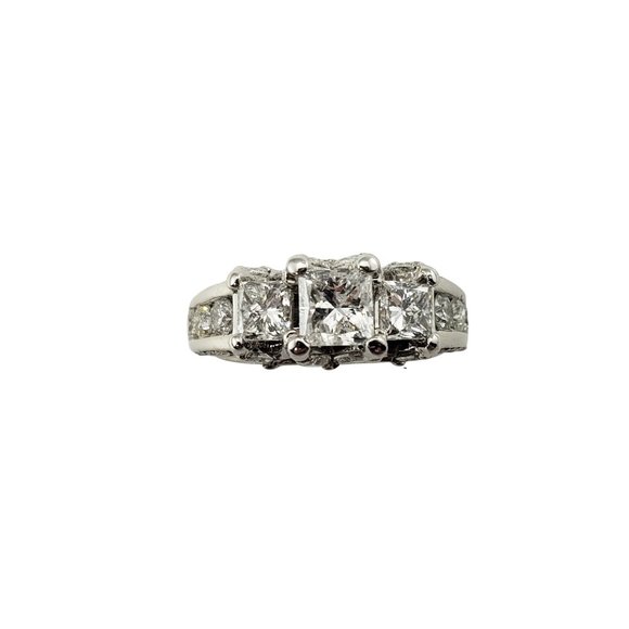 Vintage 14 Karat White Gold Diamond Engagement Ring Size 6.75 #11656